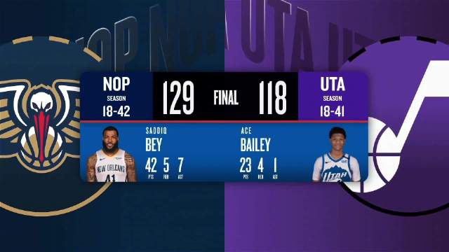 02月27日NBA常规赛 鹈鹕 - 爵士 全场录像