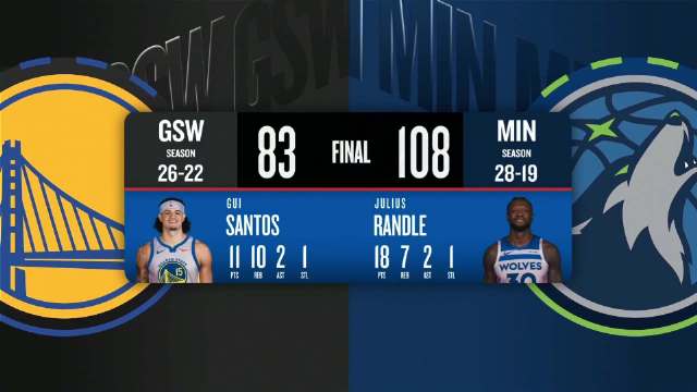 01月27日NBA常规赛 勇士 - 森林狼 全场录像
